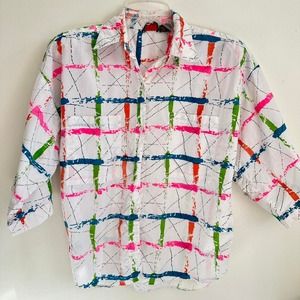 80s‎ vintage cotton abstract plaid